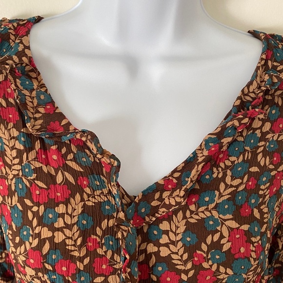 100% Silk Garnet Hill Boho Floral Print Women’s Top Blouse Long Sleeve Shirt 16 - Picture 6 of 9